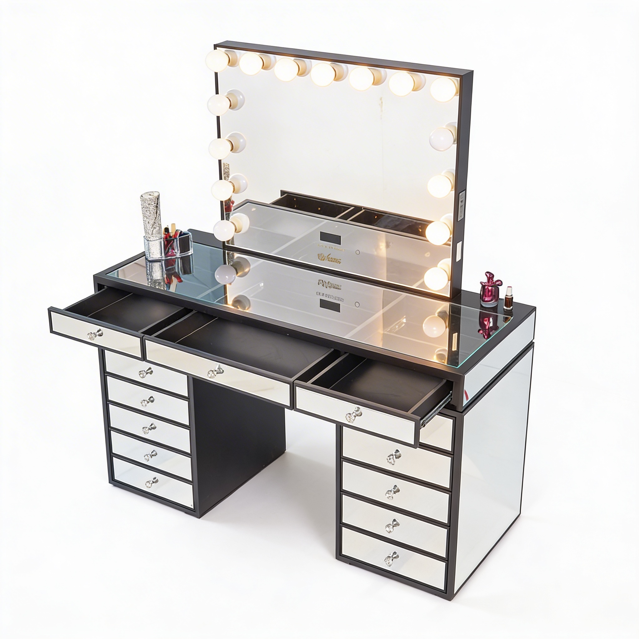 The Eva Hollywood Makeup Vanity Station - Black