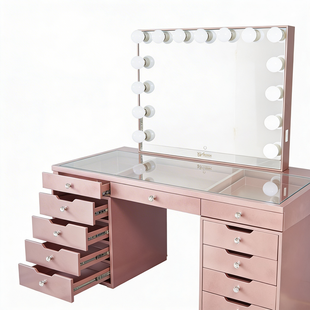 The Beyonce Hollywood Makeup Vanity Station - Rose Gold - Hollywood Vanity