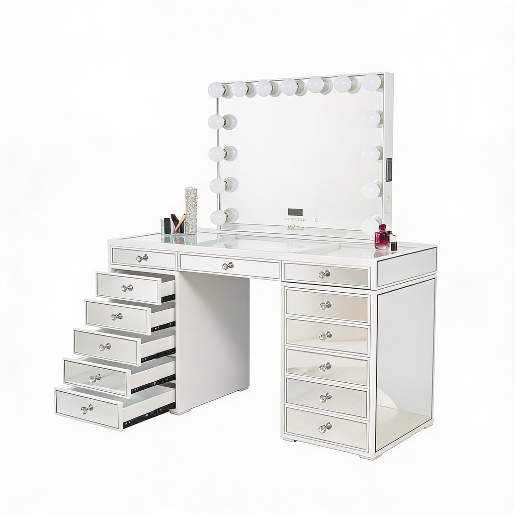 The Sofia Hollywood Makeup Vanity Station - White - Hollywood Vanity