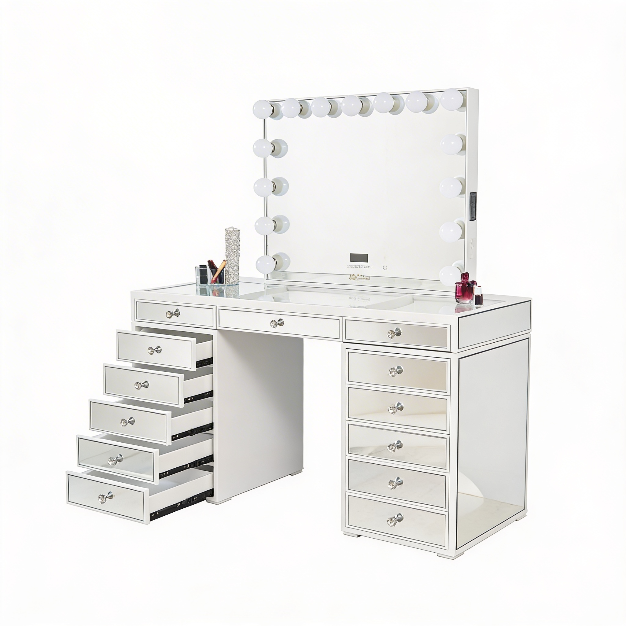 The Sofia Hollywood Makeup Vanity Station - White
