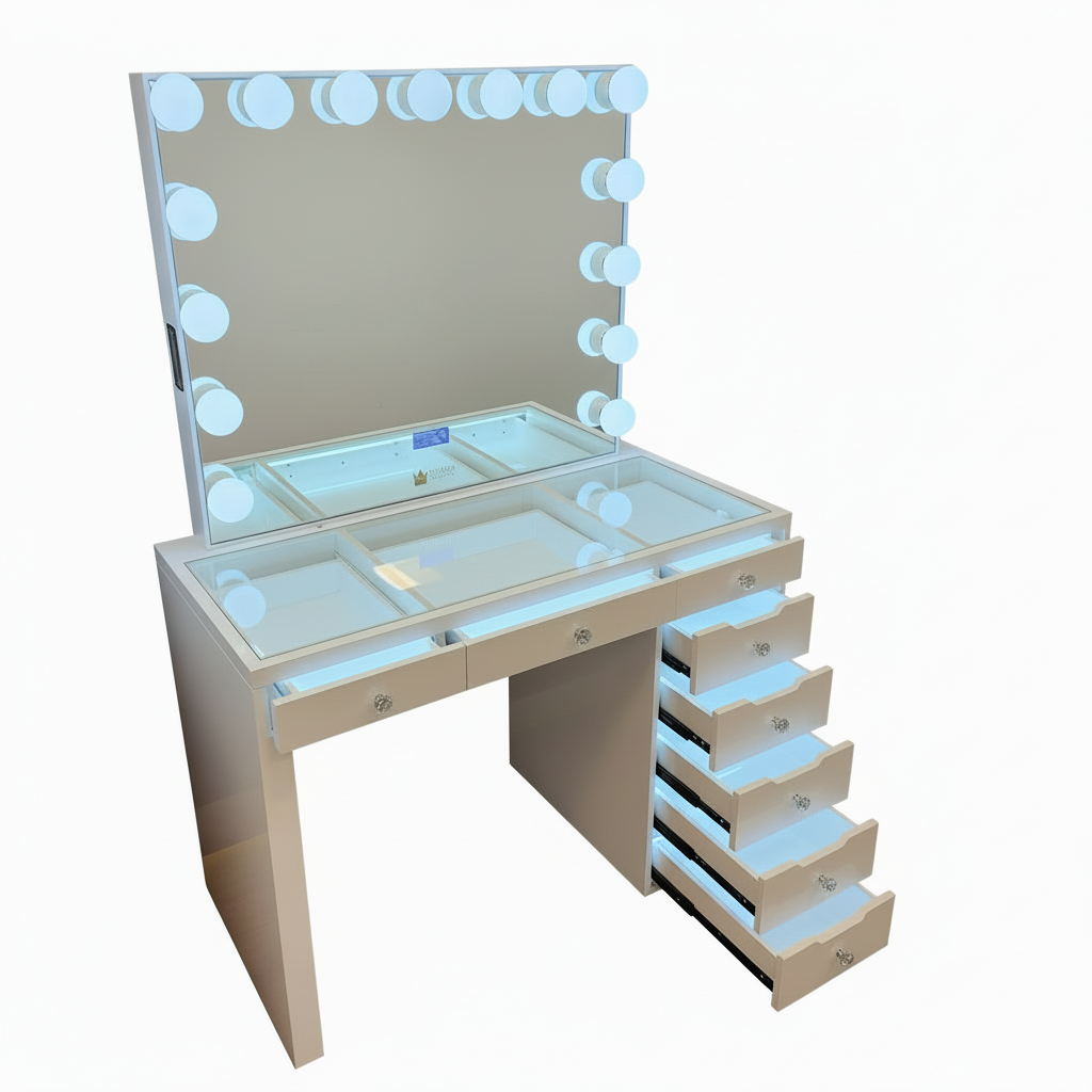 The Lily Hollywood Makeup Vanity Station - White - Hollywood Vanity