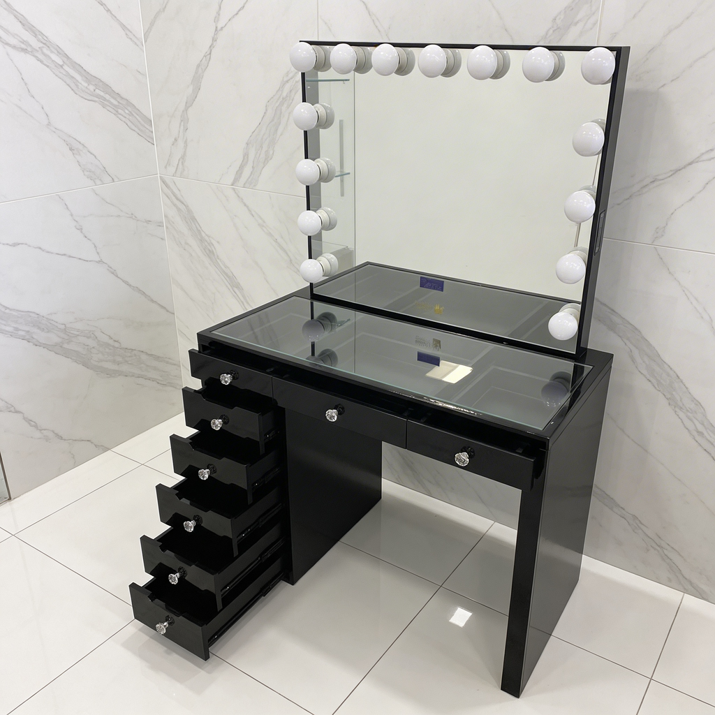 The Vera Hollywood Makeup Vanity Station - Black - Hollywood Vanity
