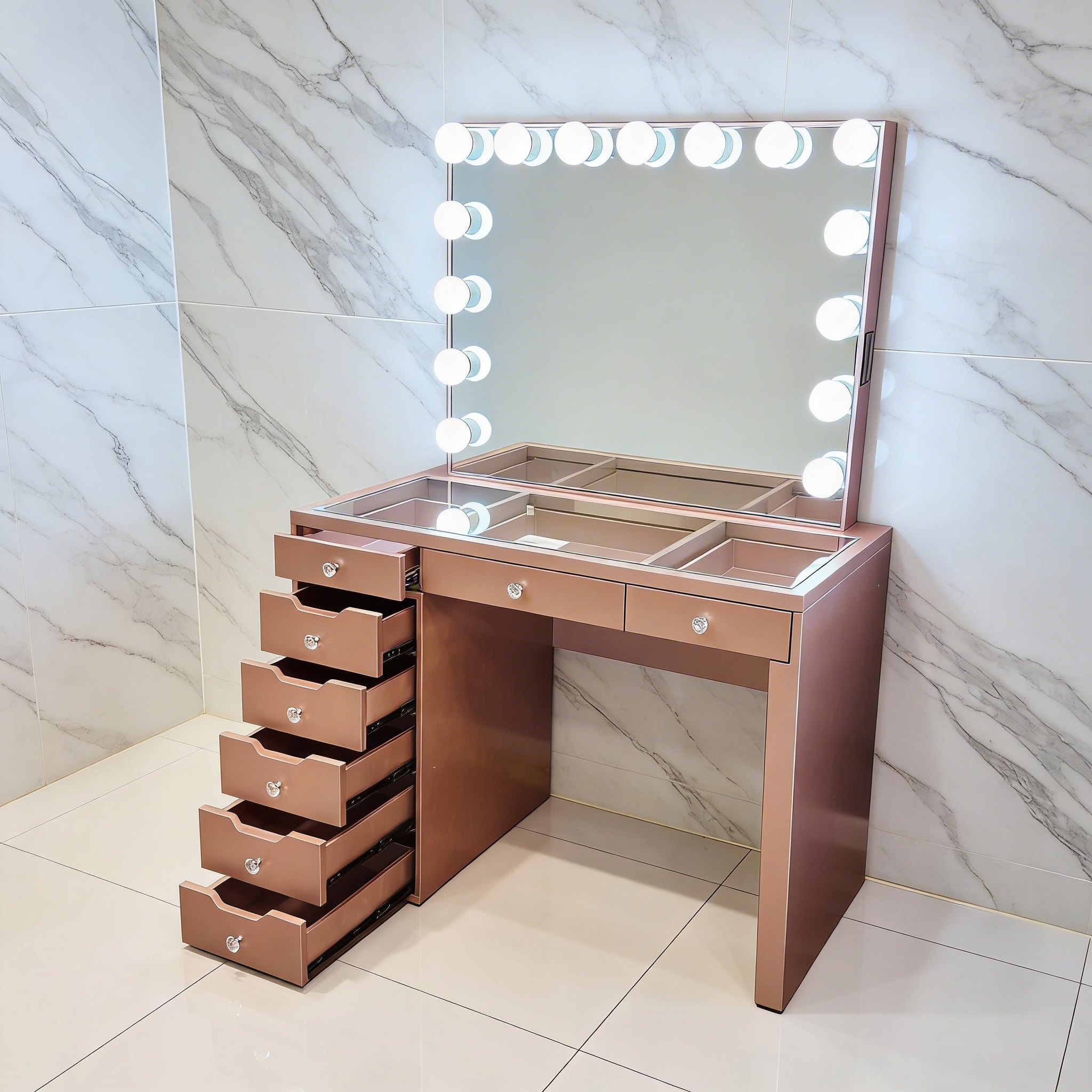 The Julia Hollywood Makeup Vanity Station - Rose Gold