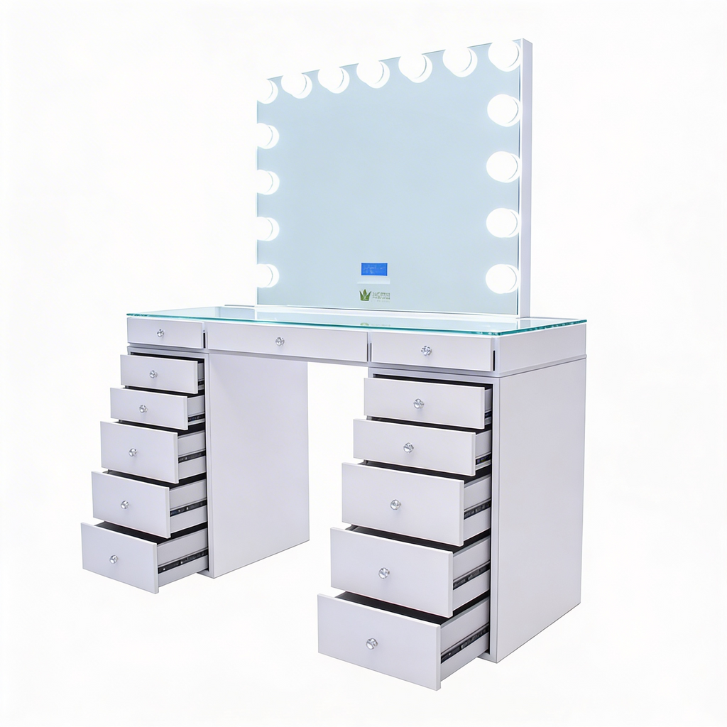 The Jordan Hollywood Makeup Vanity Station - White - Hollywood Vanity