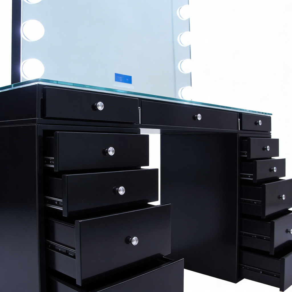 The Jordan Hollywood Makeup Vanity Station - Black - Hollywood Vanity
