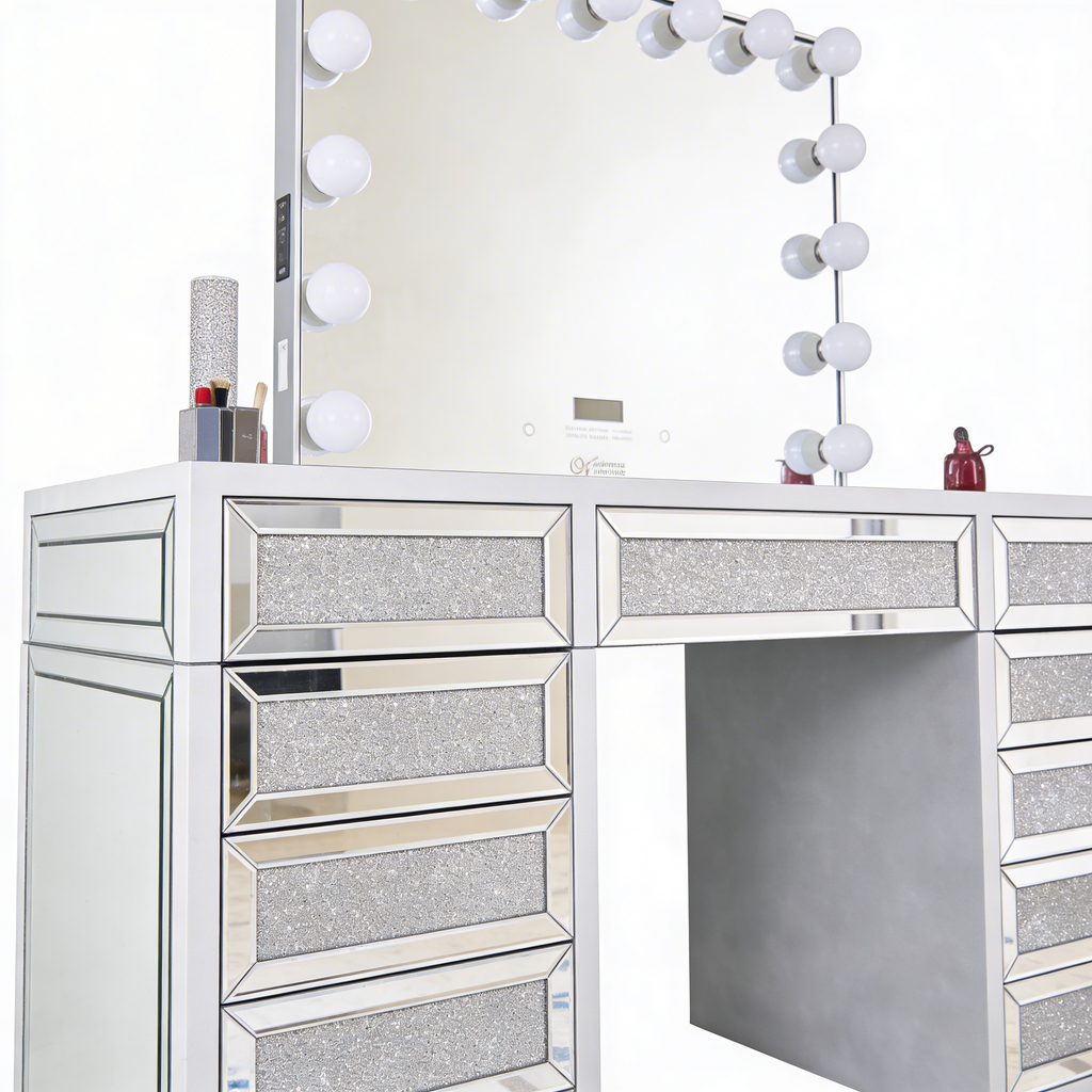 The Selena Hollywood Makeup Vanity Station - Silver