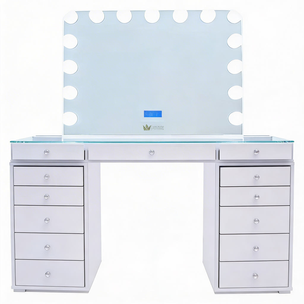 The Jordan Hollywood Makeup Vanity Station - White - Hollywood Vanity