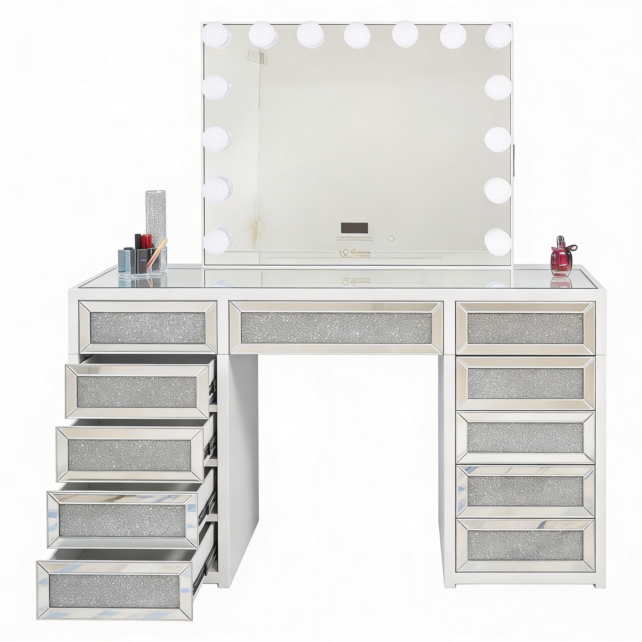 The Adele Hollywood Makeup Vanity Station - White