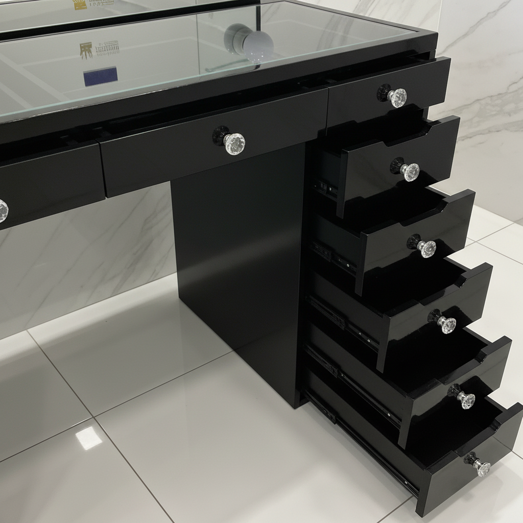 The Vera Hollywood Makeup Vanity Station - Black - Hollywood Vanity