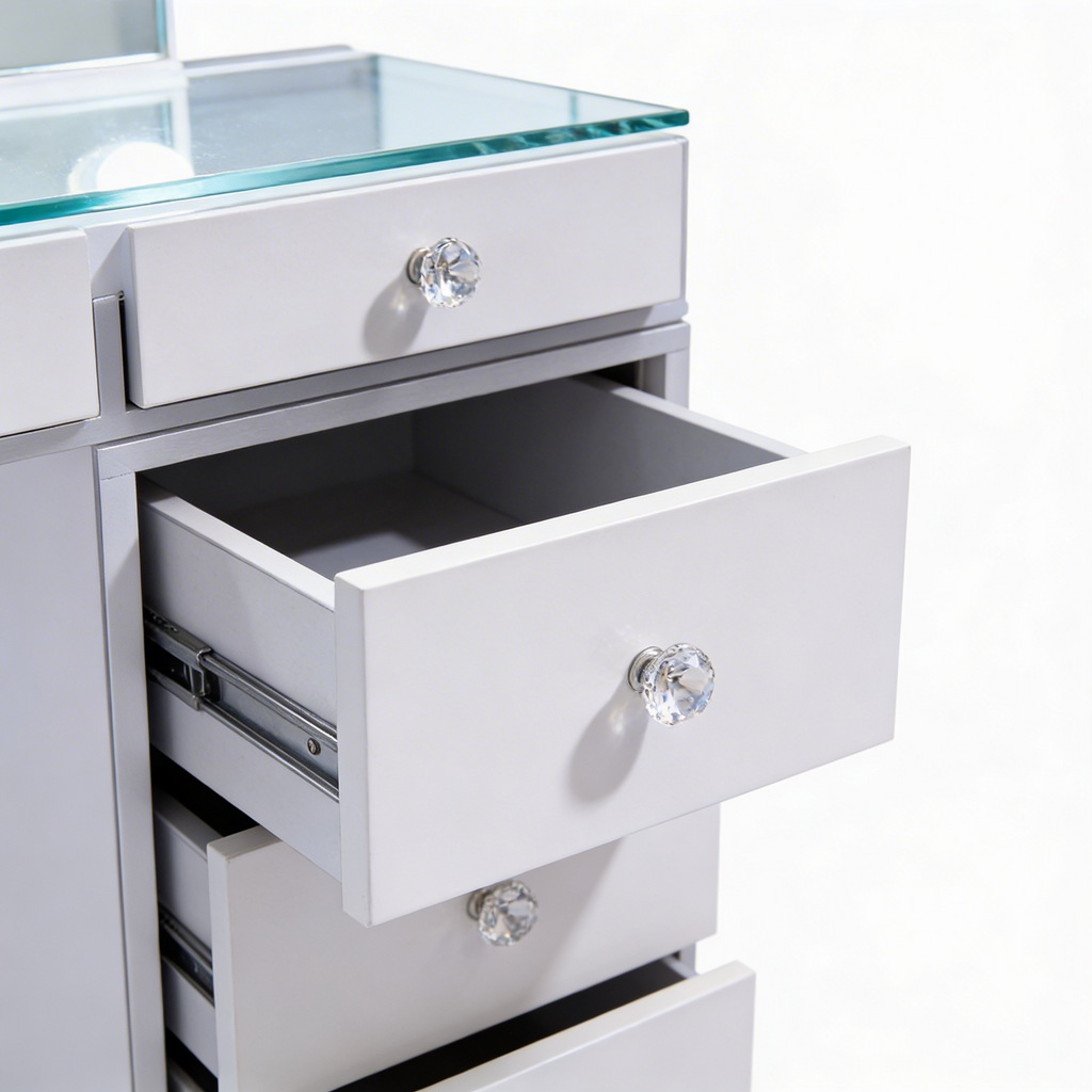 The Jordan Hollywood Makeup Vanity Station - White - Hollywood Vanity