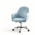 Slate Blue Velvet Modern Swivel Vanity Chair