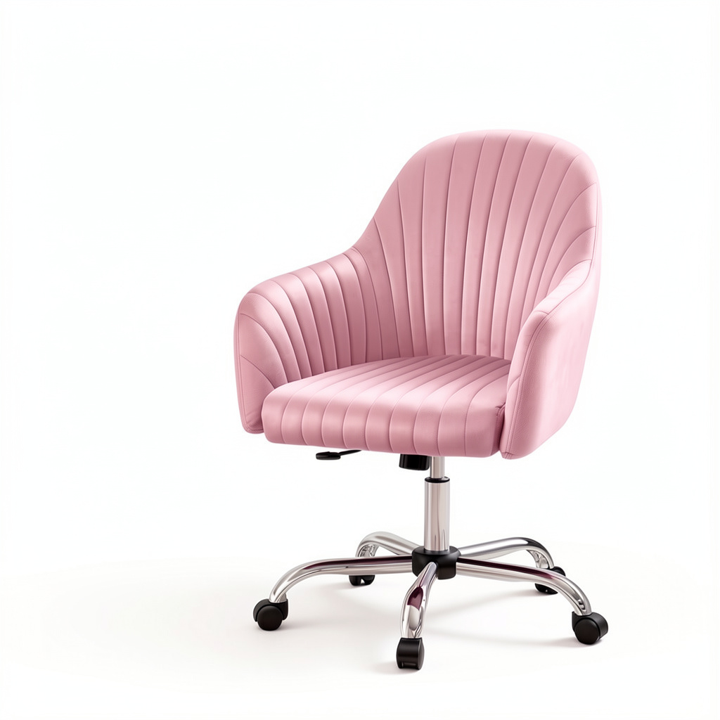 Blush Pink Velvet Modern Swivel Vanity Chair