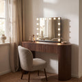The Nadine Fluted Hollywood Makeup Vanity Station - Brown