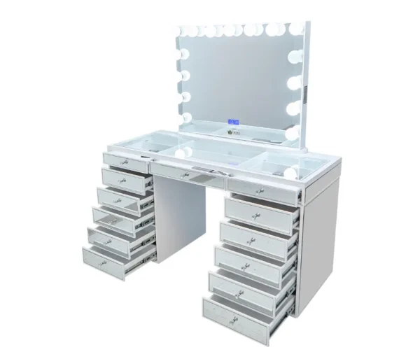 Natalia Mirrored Hollywood Makeup Vanity Station