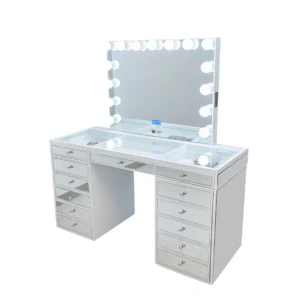 Natalia Mirrored Hollywood Makeup Vanity Station